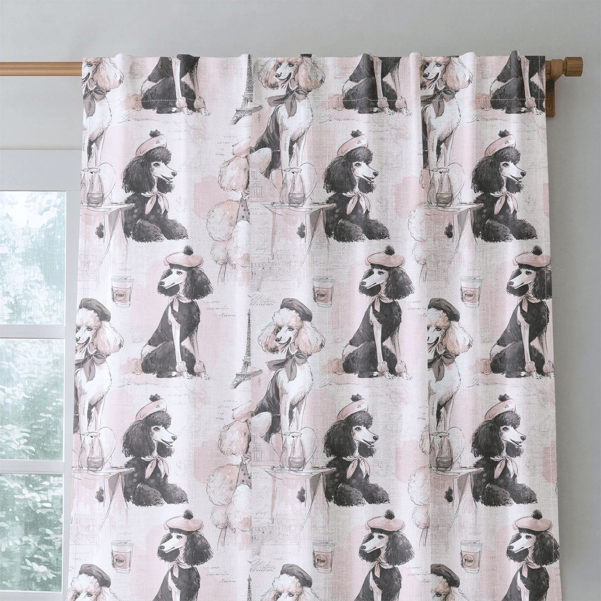 Parisian Poodles - Curtain Panel - The Drapery
