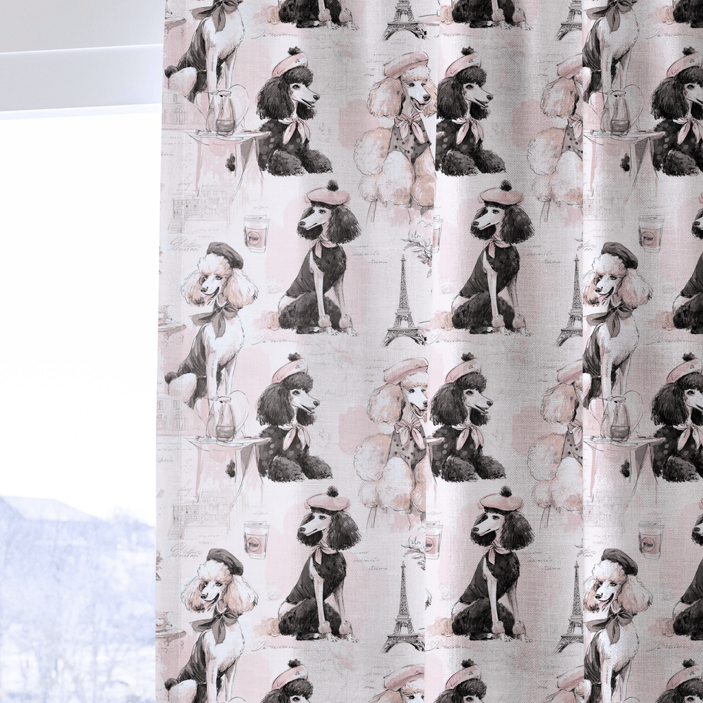 Parisian Poodles - Curtain Panel - The Drapery