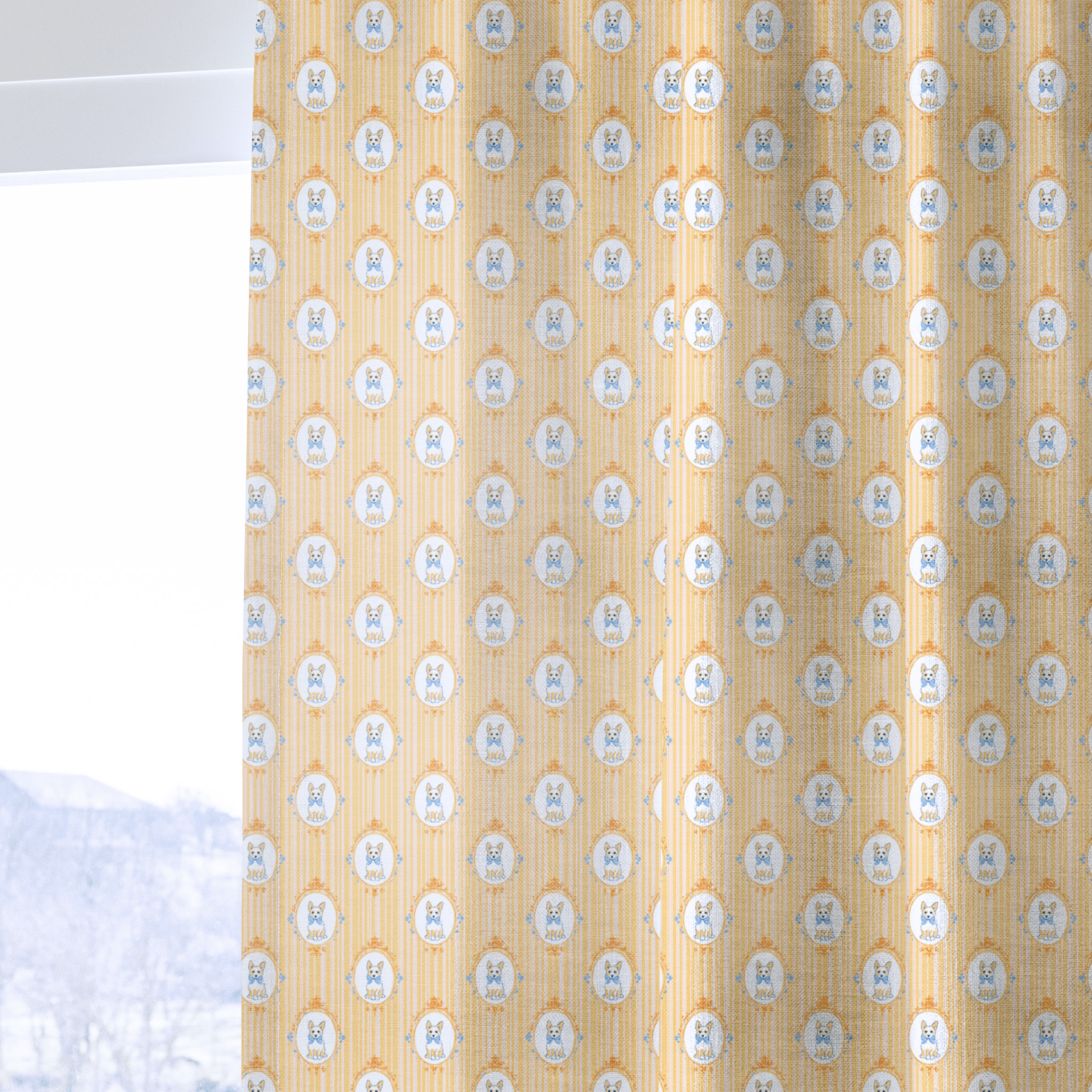 Parlor Pups - Curtain Panel - The Drapery