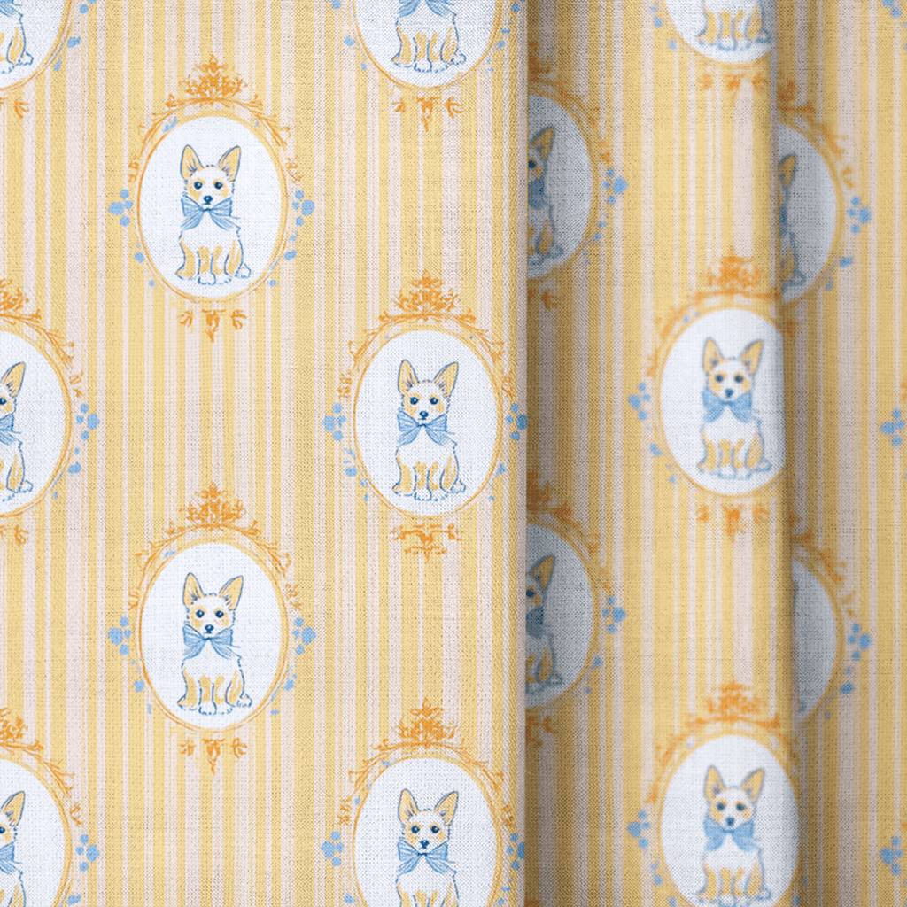 Parlor Pups - Curtain Panel - The Drapery