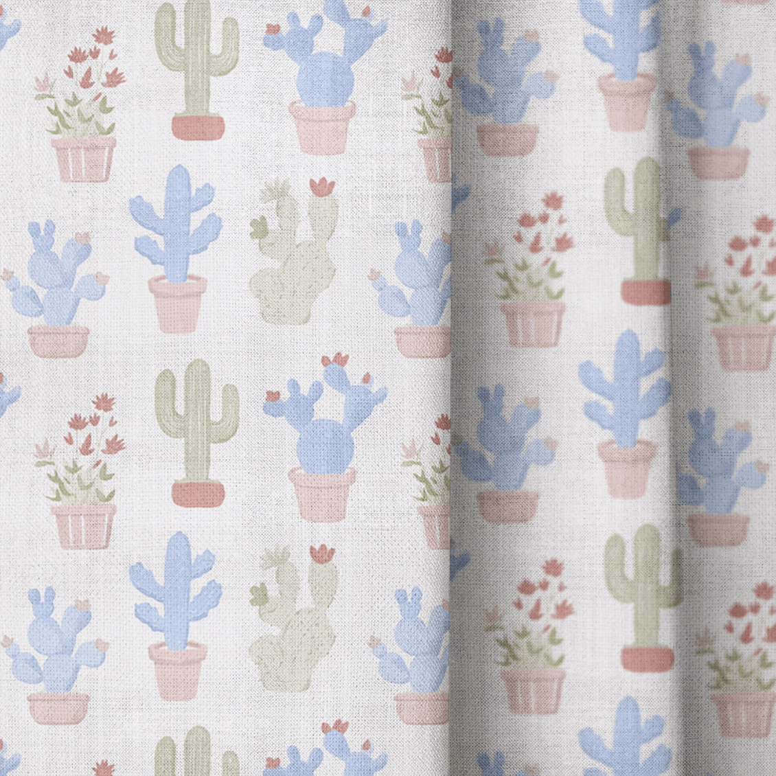 Pastel Cactus - Curtain Panel - The Drapery