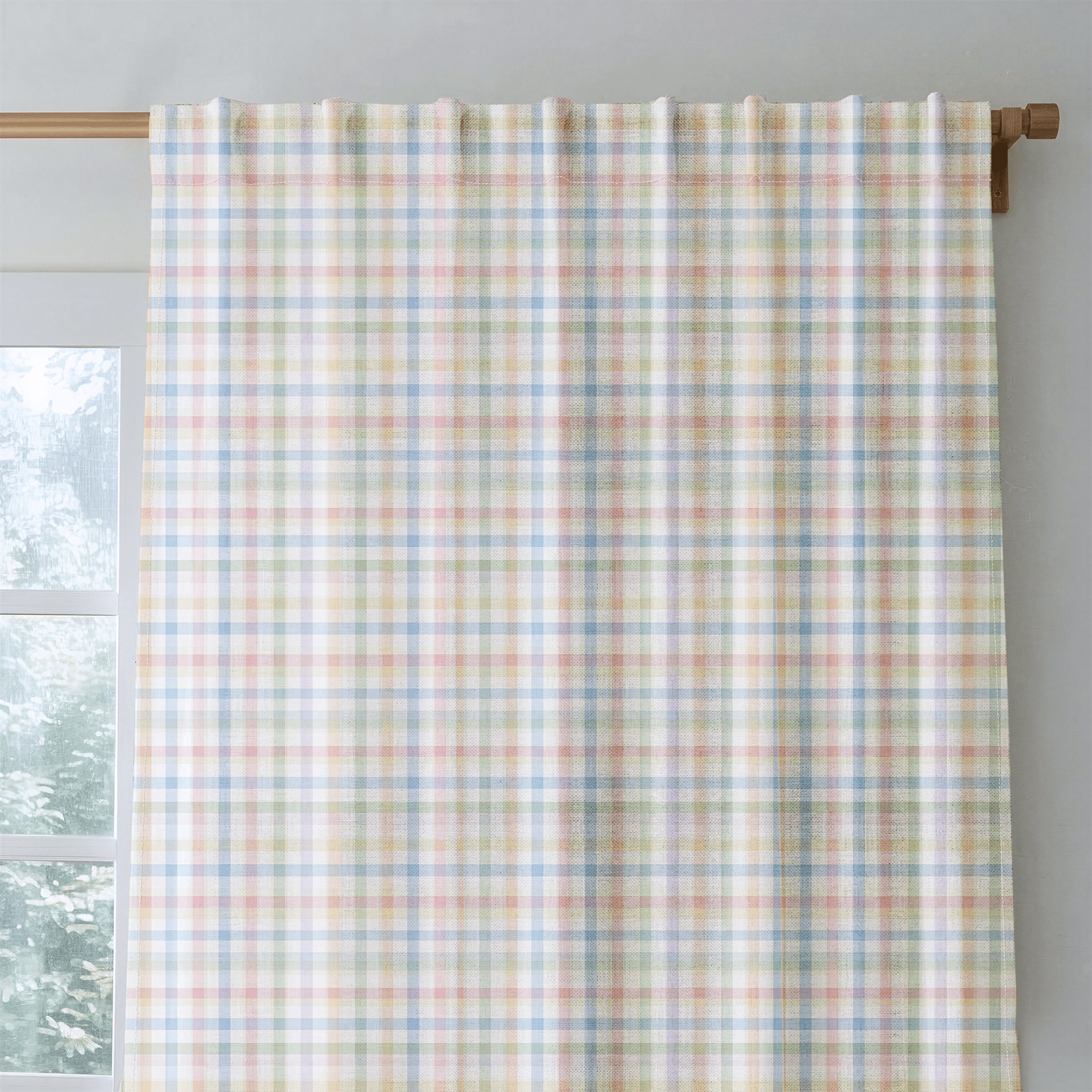 Pastel Gingham - Curtain Panel - The Drapery