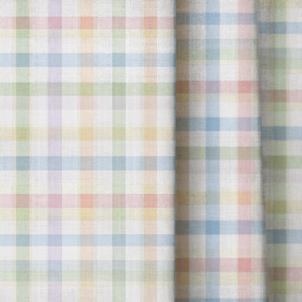 Pastel Gingham - Curtain Panel - The Drapery