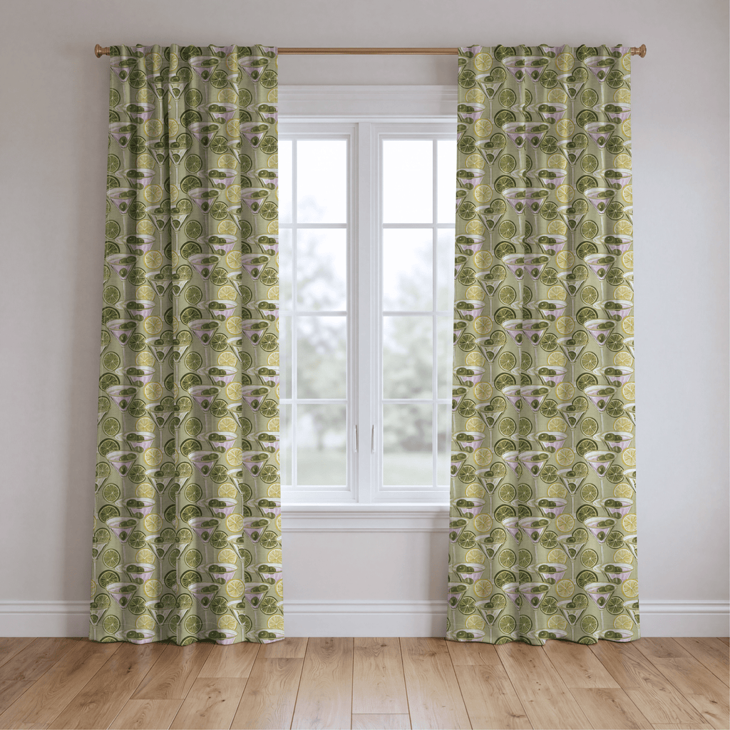 Pastel Martini Glasses - Curtain Panel - The Drapery