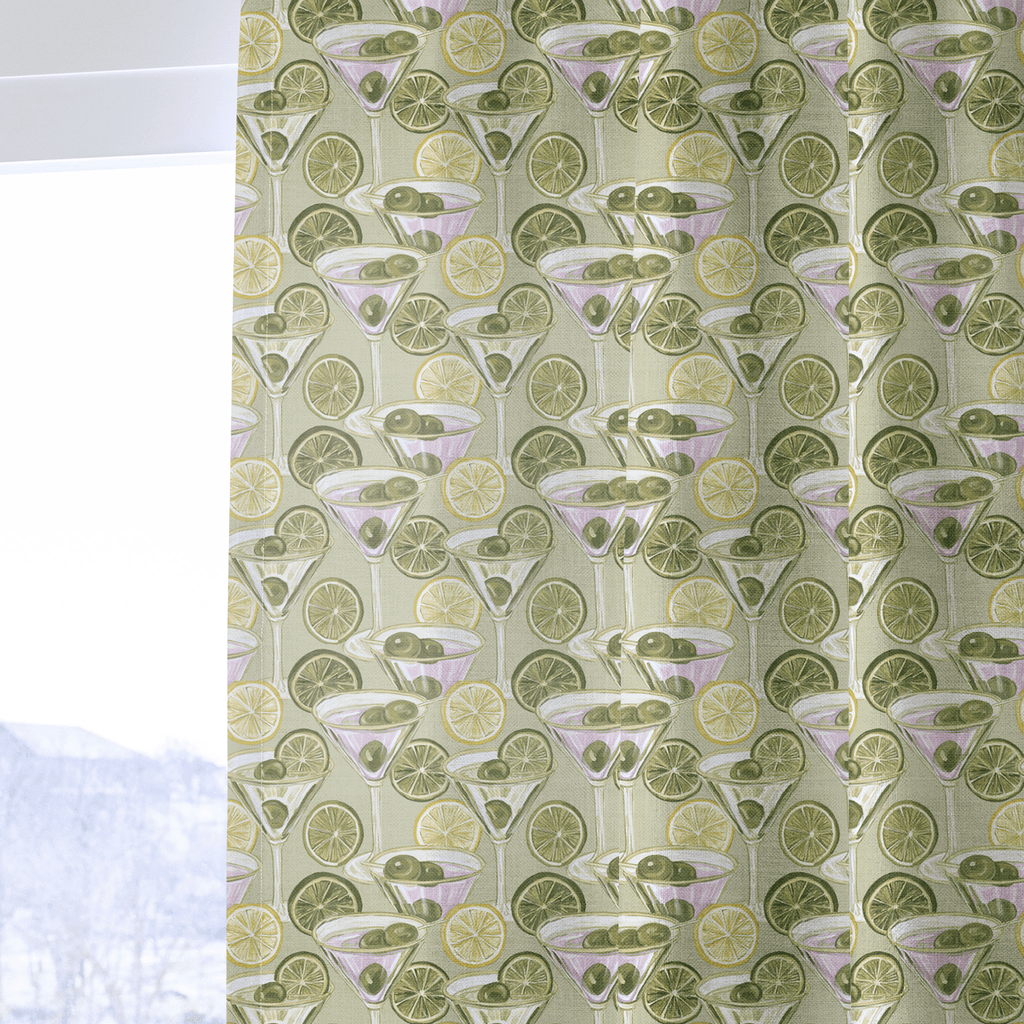 Pastel Martini Glasses - Curtain Panel - The Drapery