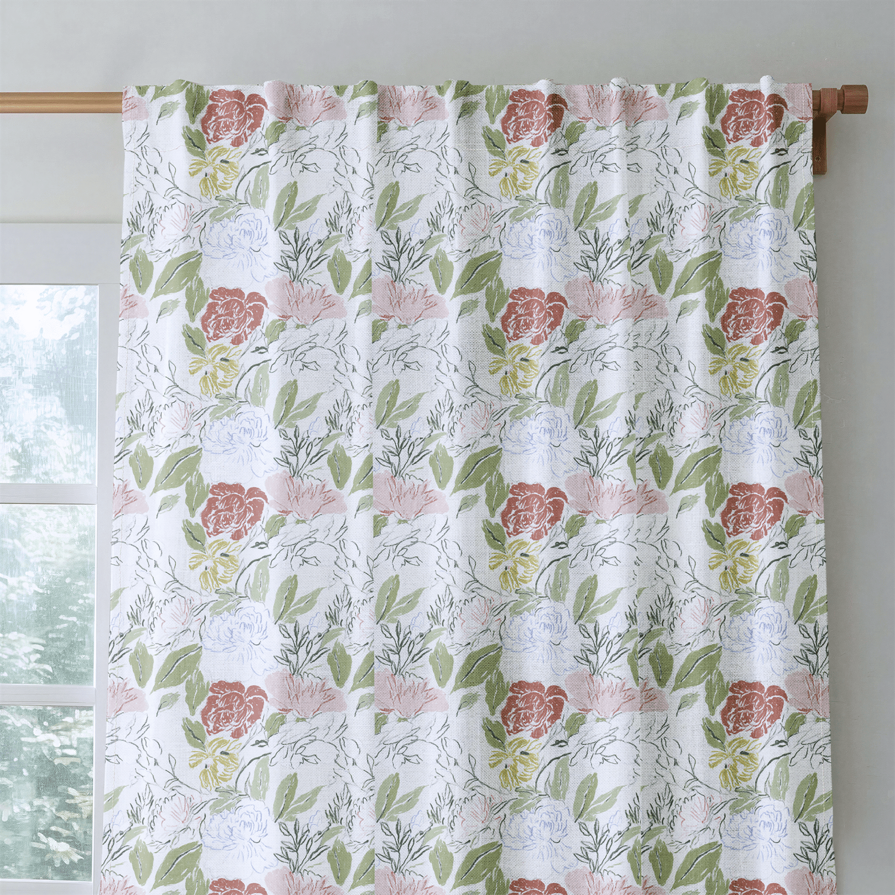 Pencil Petal Two - Curtain Panel - The Drapery