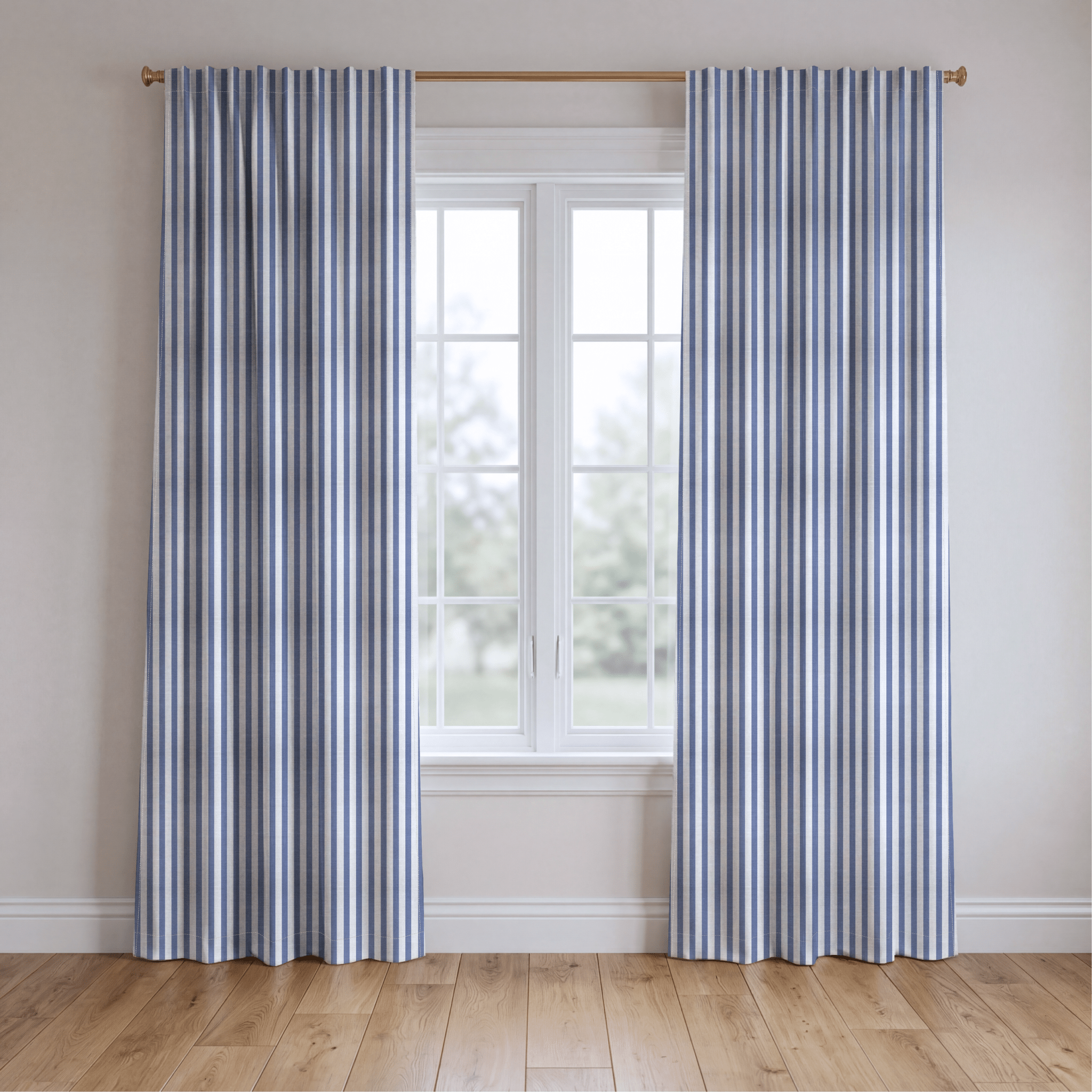 Periwinkle Stripe - Curtain Panel - The Drapery