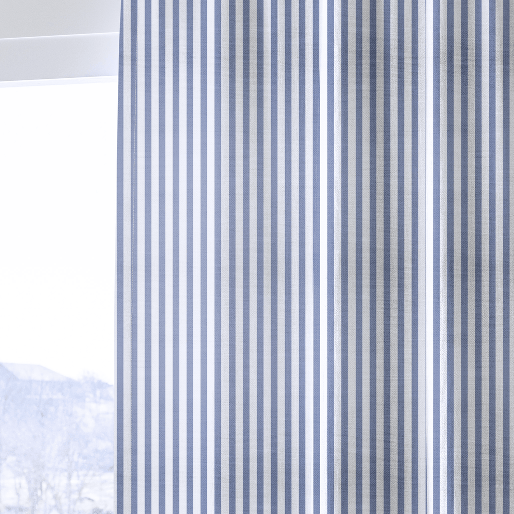 Periwinkle Stripe - Curtain Panel - The Drapery