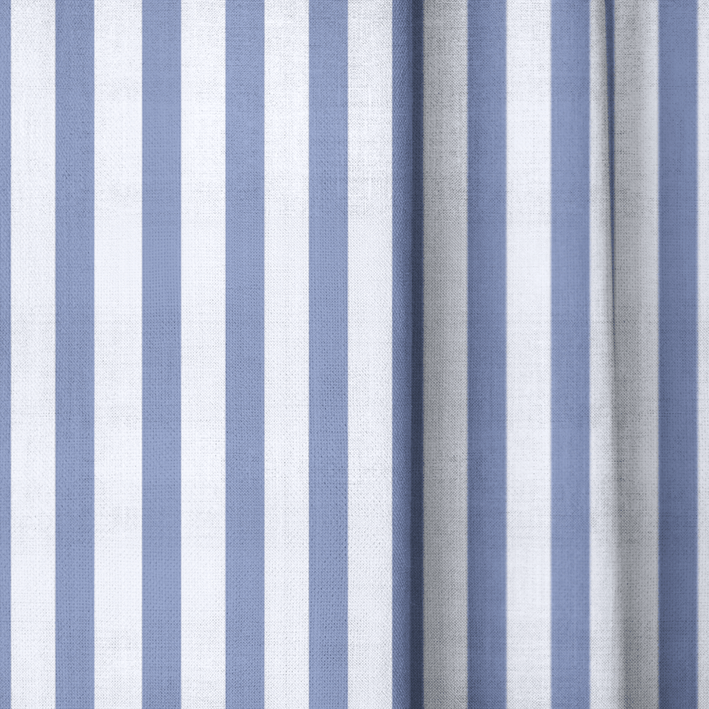 Periwinkle Stripe - Curtain Panel - The Drapery