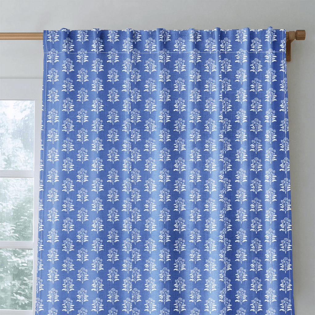 Periwinkle Trees - Curtain Panel - The Drapery