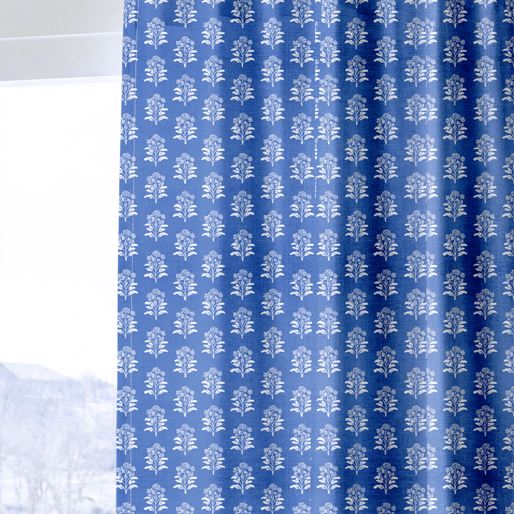 Periwinkle Trees - Curtain Panel - The Drapery