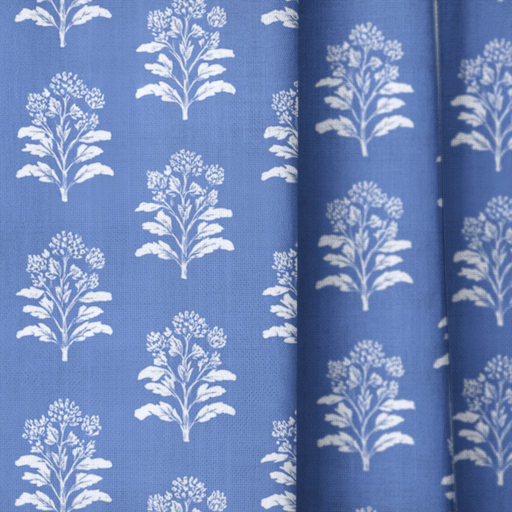 Periwinkle Trees - Curtain Panel - The Drapery