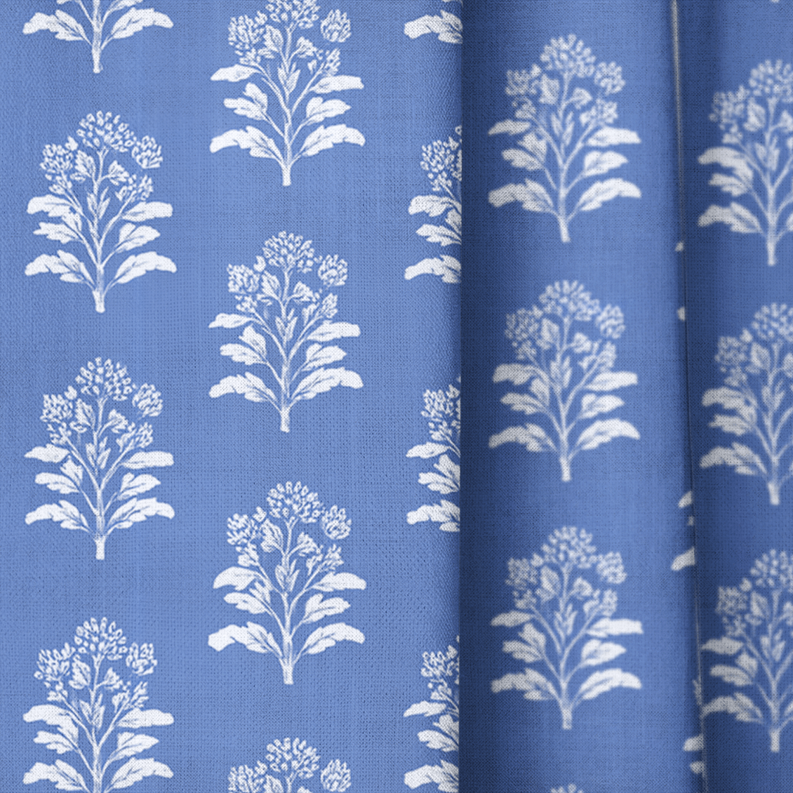 Periwinkle Trees - Curtain Panel - The Drapery