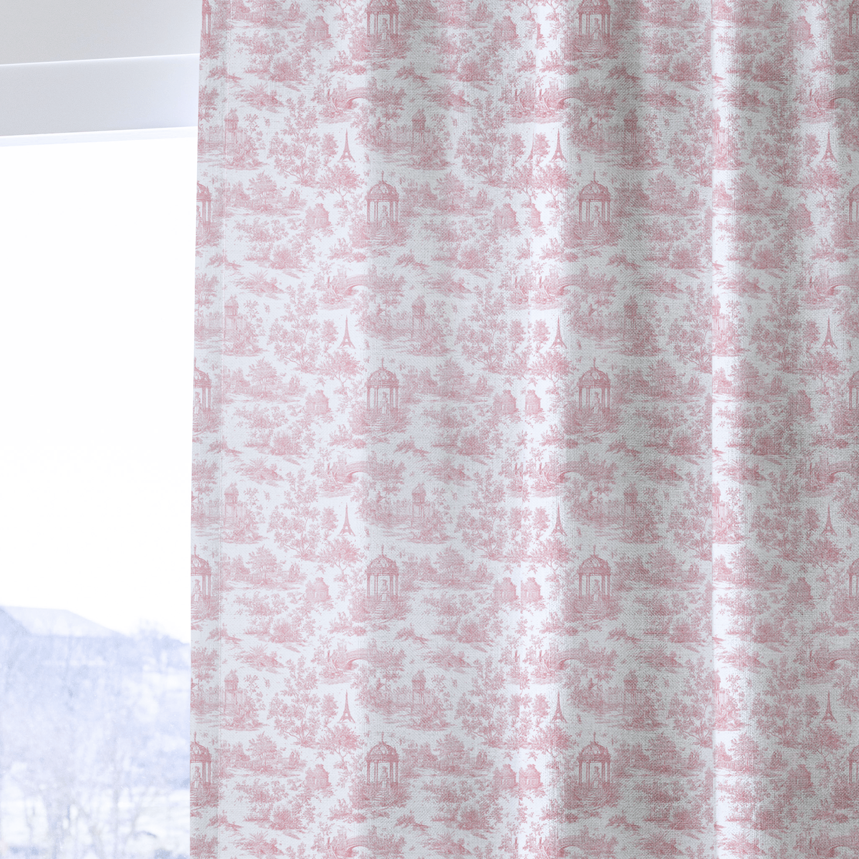 Pink French Country - Curtain Panel - The Drapery