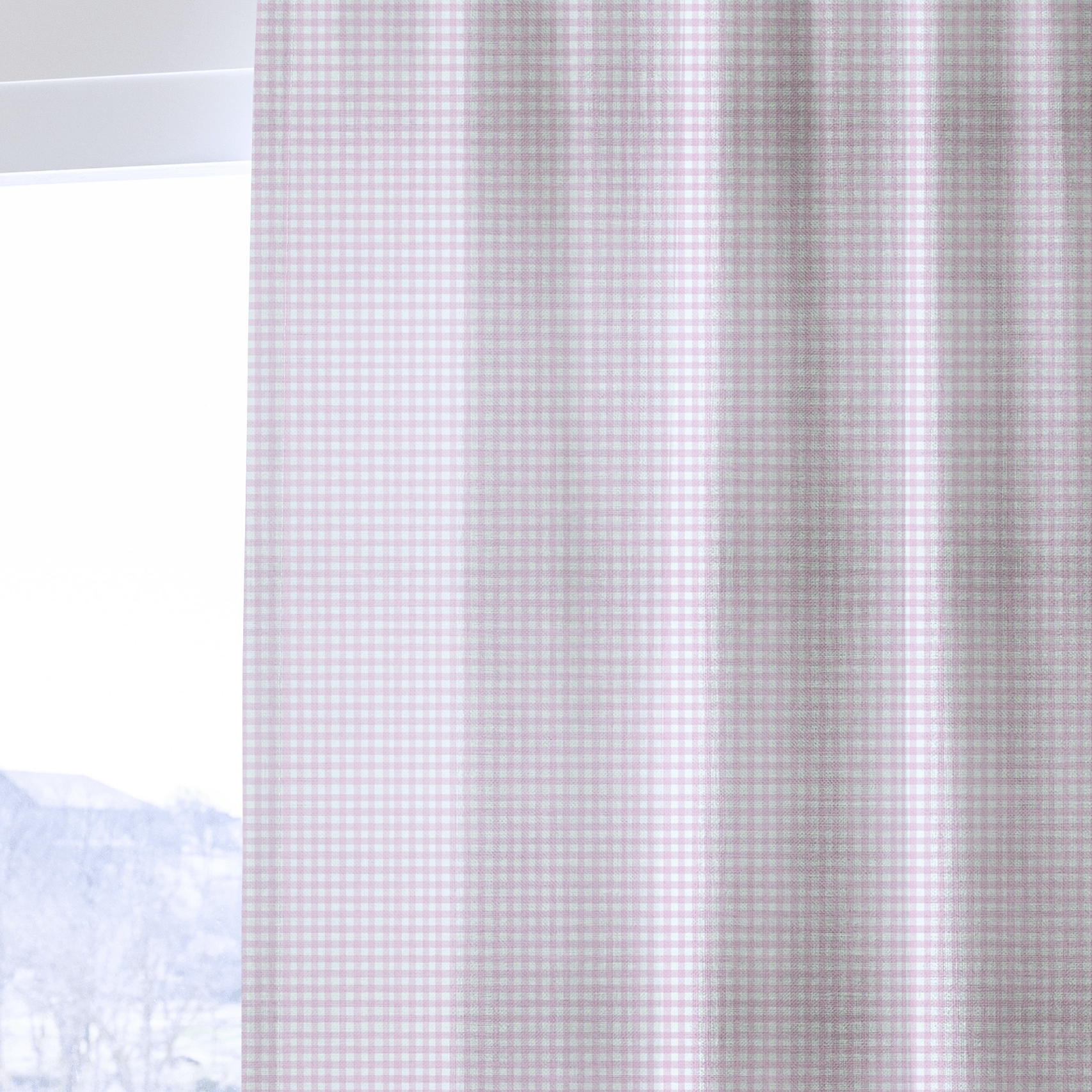 Pink Gingham - Curtain Panel - The Drapery