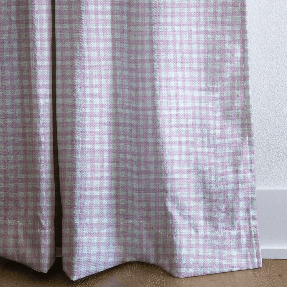 Pink Gingham - Curtain Panel - The Drapery