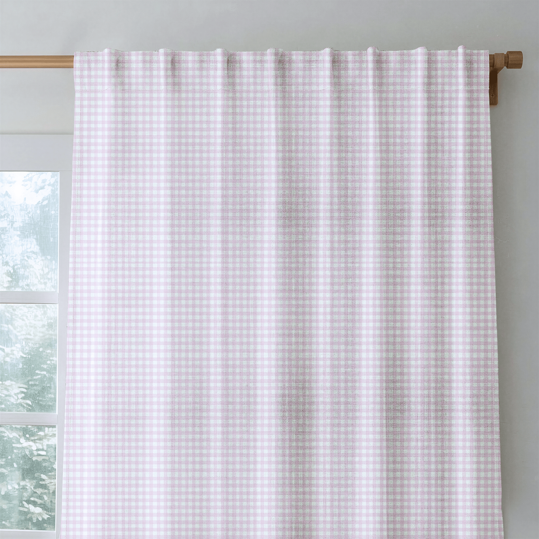 Pink Gingham - Curtain Panel - The Drapery
