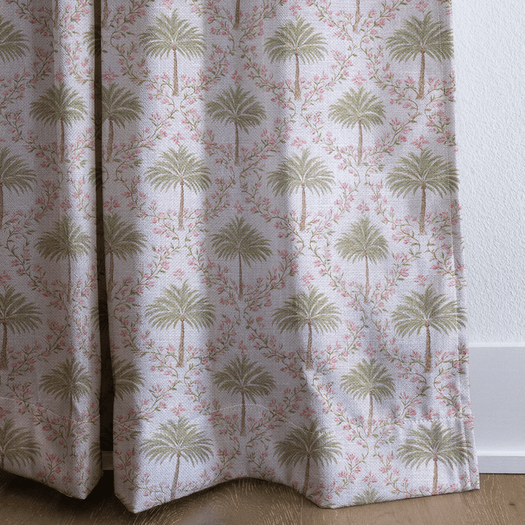 Pink Palms - Curtain Panel - The Drapery