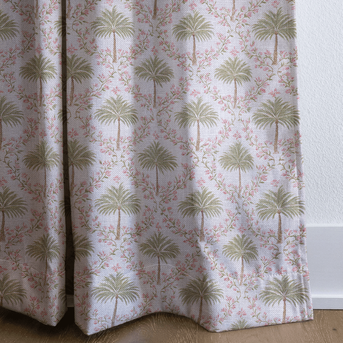 Pink Palms - Curtain Panel - The Drapery