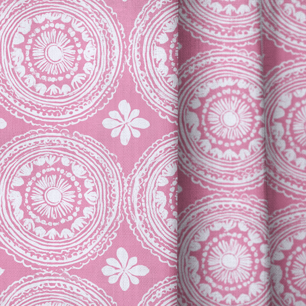 Pink Parasol - Curtain Panel - The Drapery