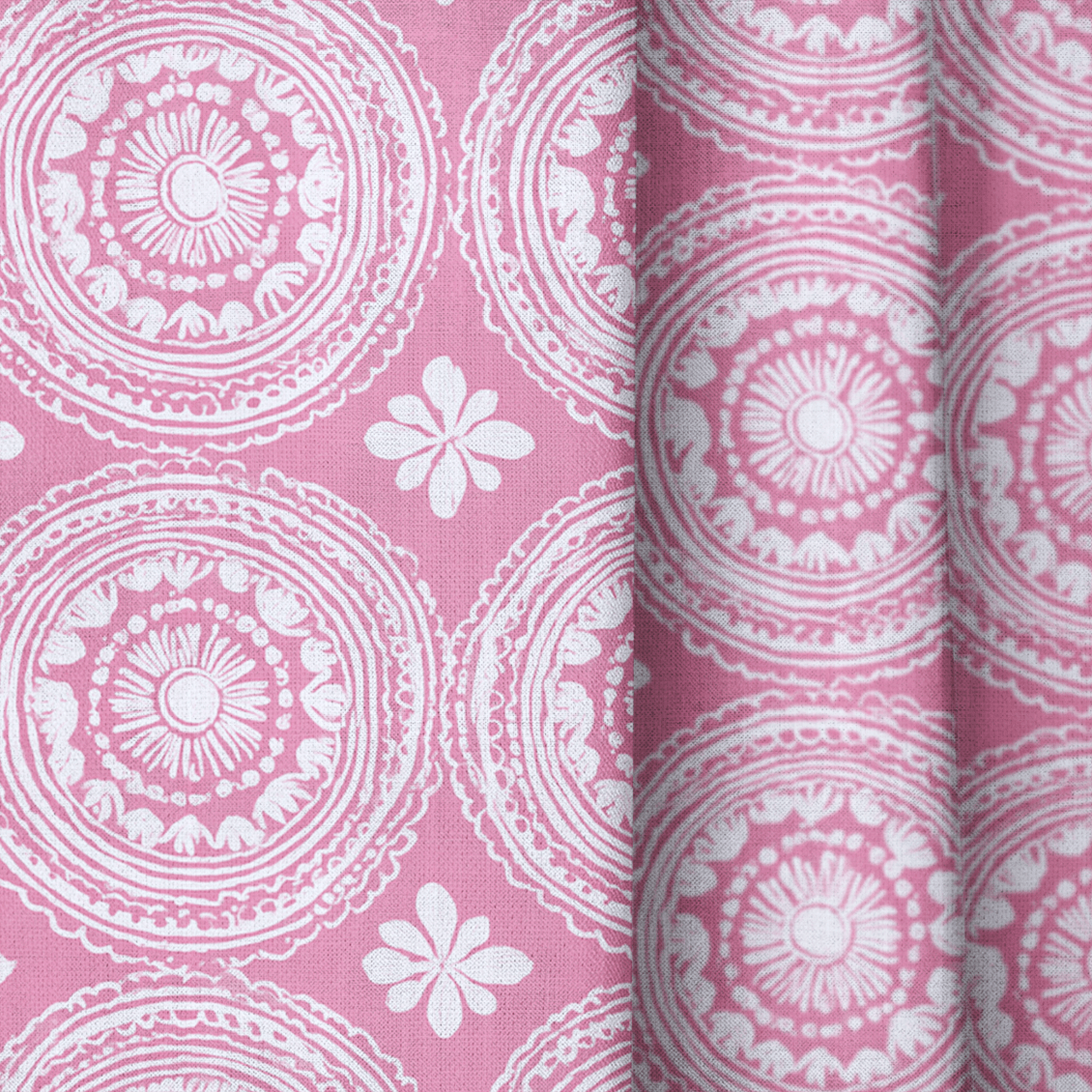 Pink Parasol - Curtain Panel - The Drapery