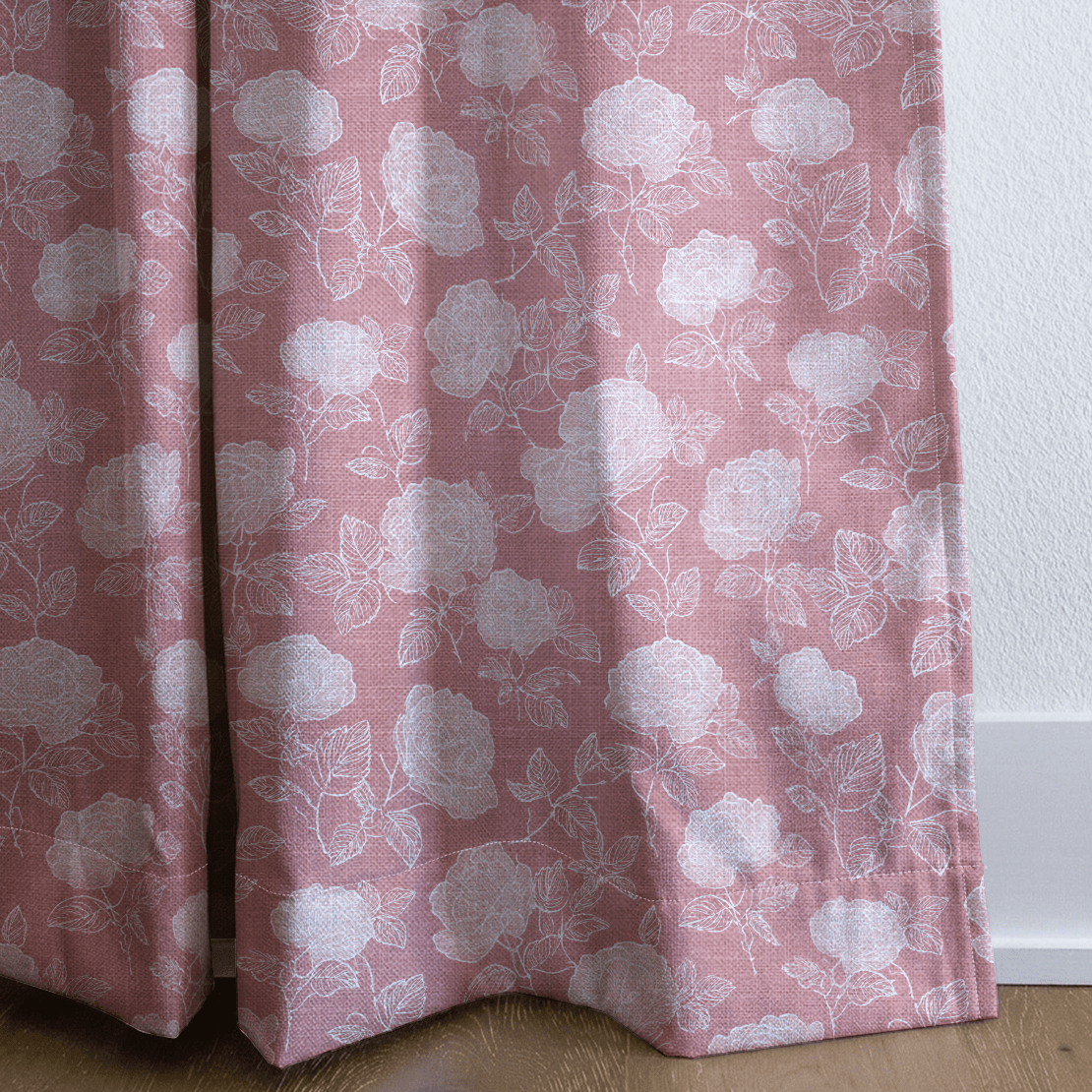 Pink Roses - Curtain Panel - The Drapery