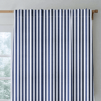 Pinstripe Blues - Curtain Panel - The Drapery