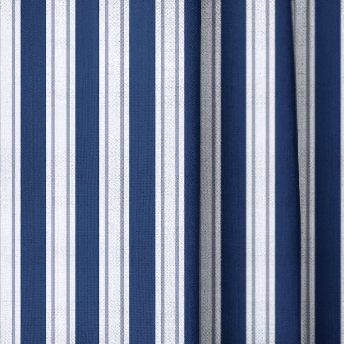 Pinstripe Blues - Curtain Panel - The Drapery