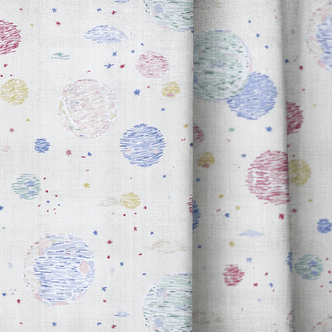 Planets Circling - Curtain Panel - The Drapery