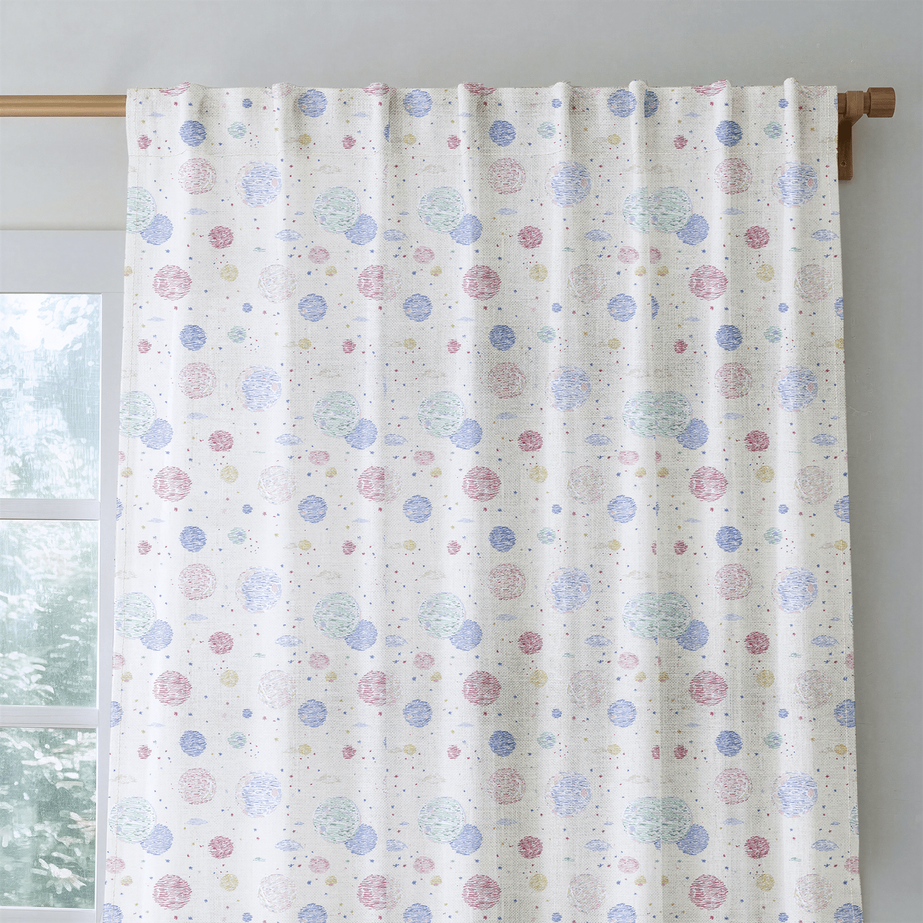 Planets Circling - Curtain Panel - The Drapery