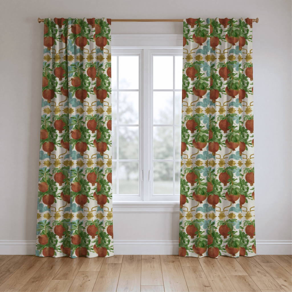 Pomegranate Postcard - Curtain Panel - The Drapery