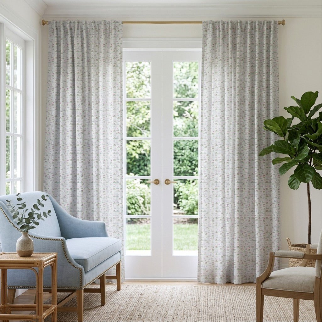 Poodle Florals - Curtain Panel - The Drapery