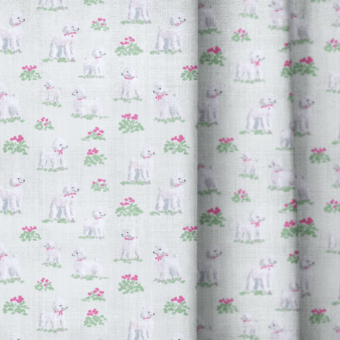 Poodle Florals - Curtain Panel - The Drapery