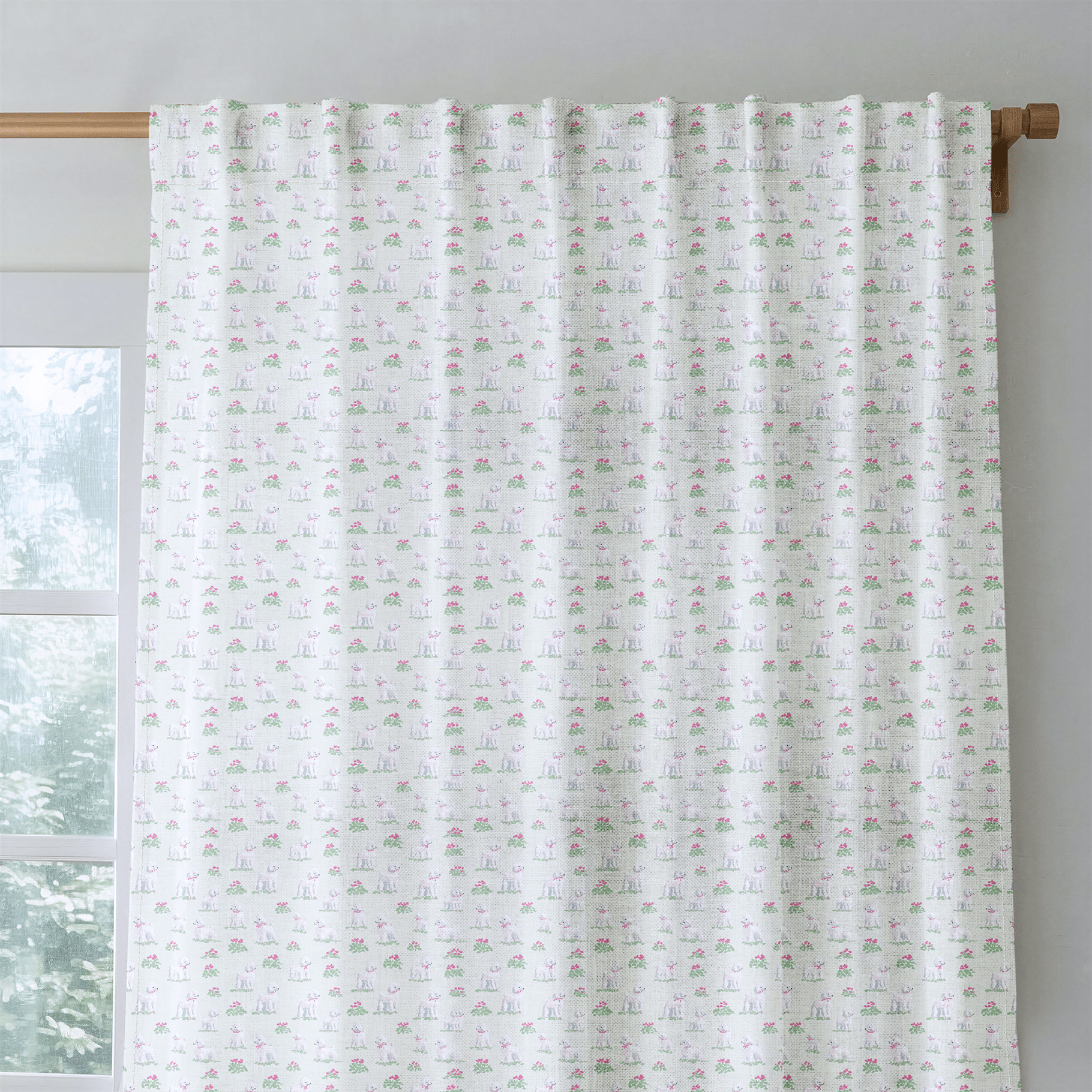 Poodle Florals - Curtain Panel - The Drapery