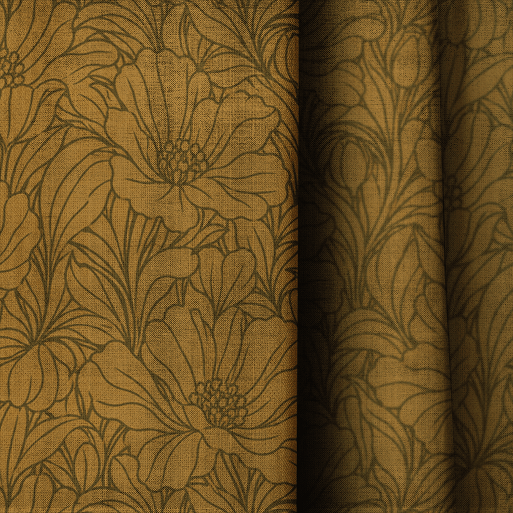Poppy Mustard - Curtain Panel - The Drapery