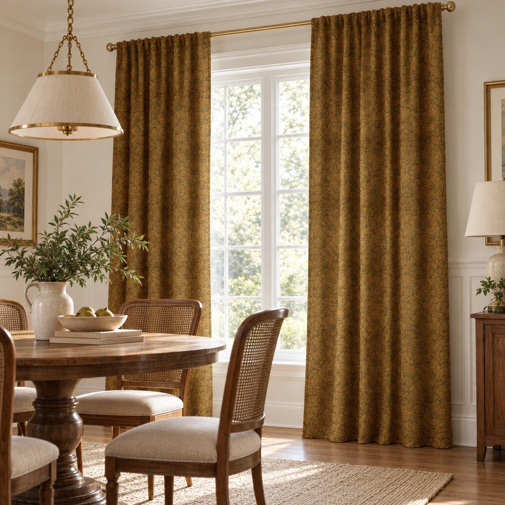 Poppy Mustard - Curtain Panel - The Drapery
