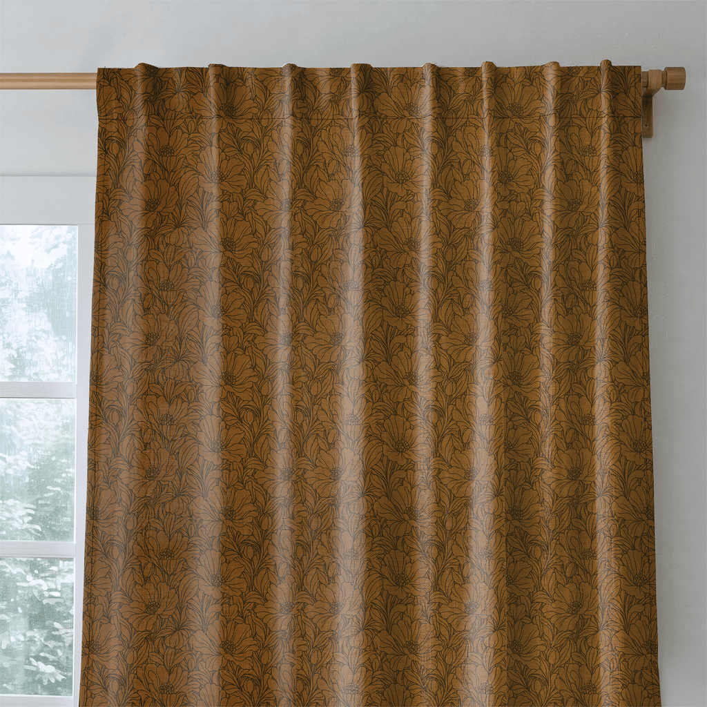 Poppy Mustard - Curtain Panel - The Drapery