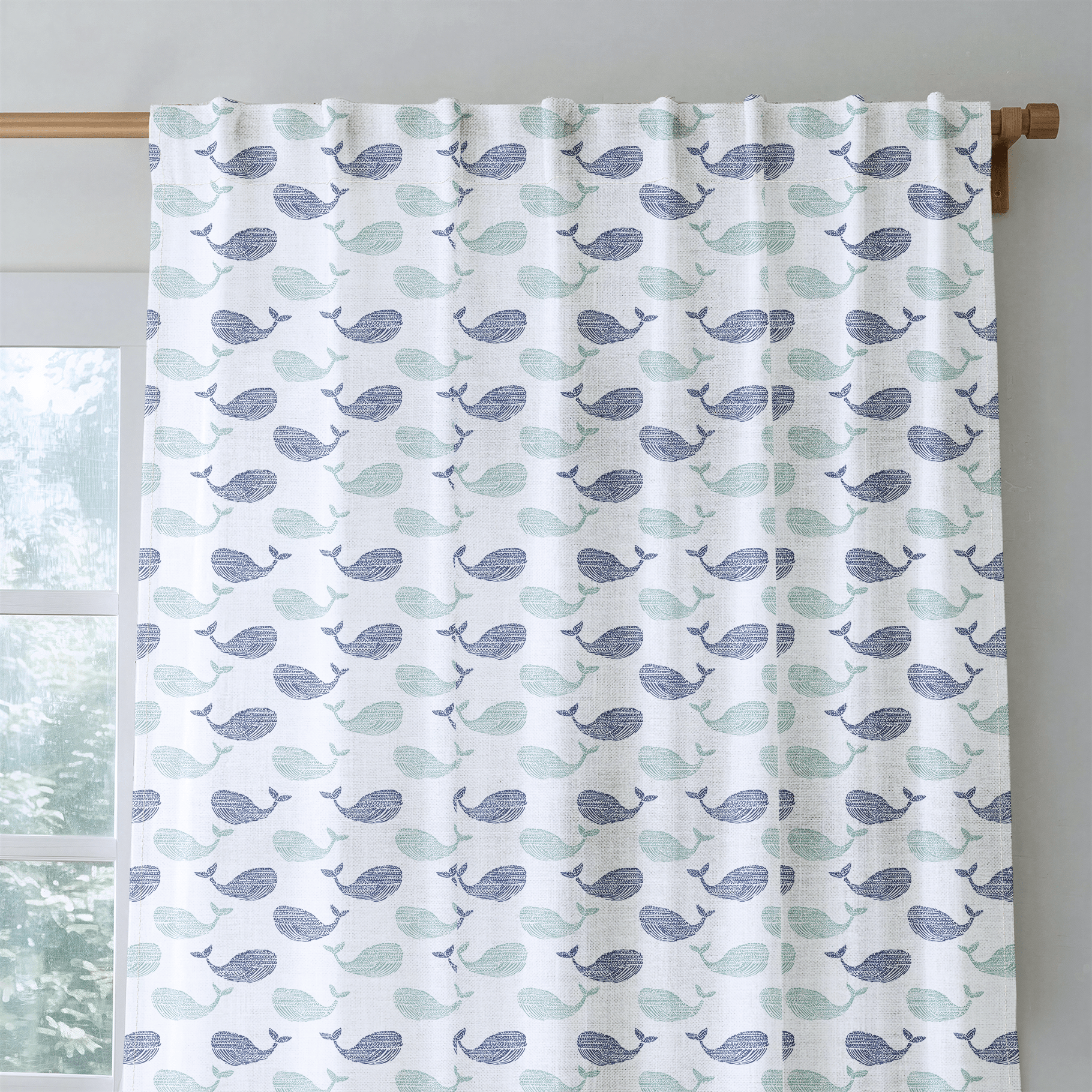 Portwyn Whale - Curtain Panel - The Drapery