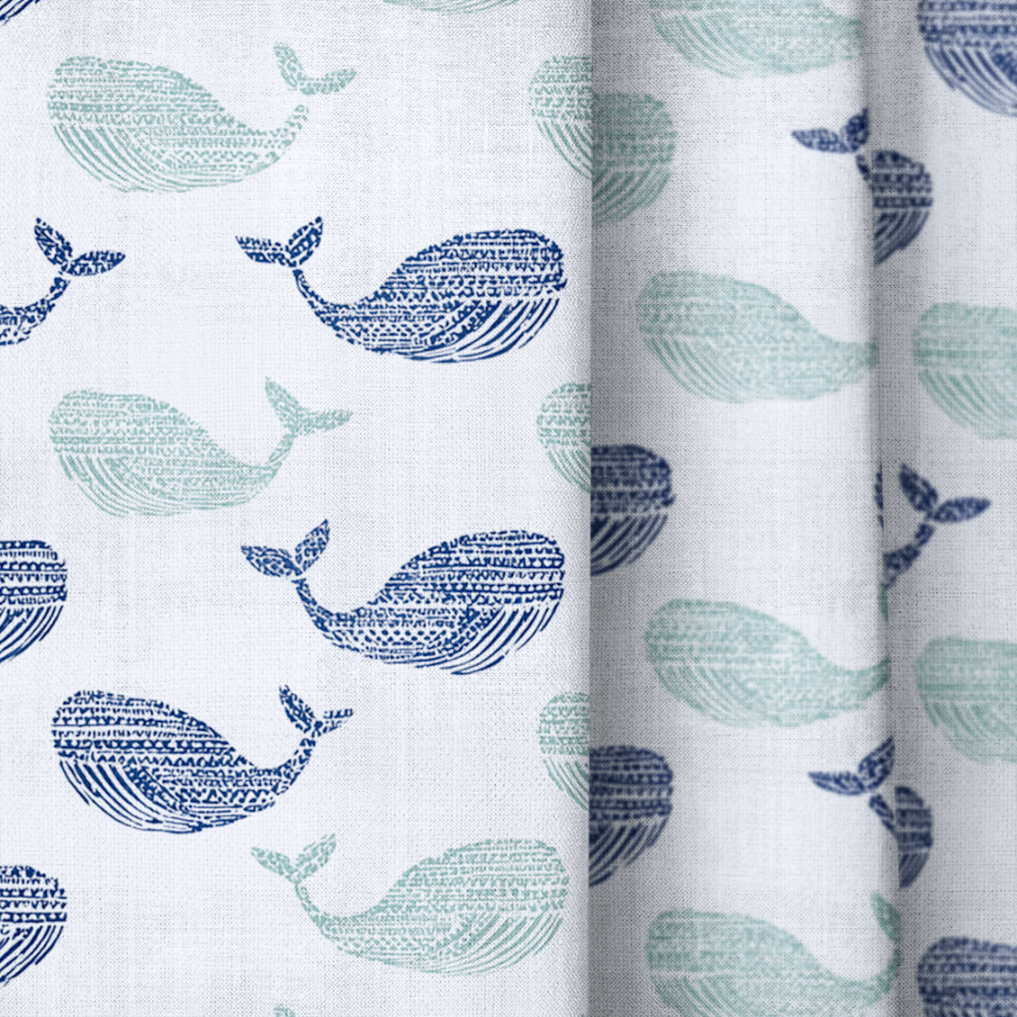 Portwyn Whale - Curtain Panel - The Drapery