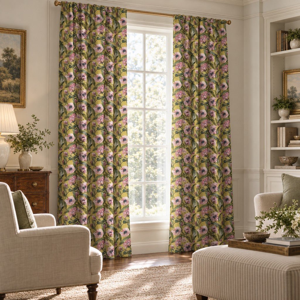 Positano Anemone - Curtain Panel - The Drapery