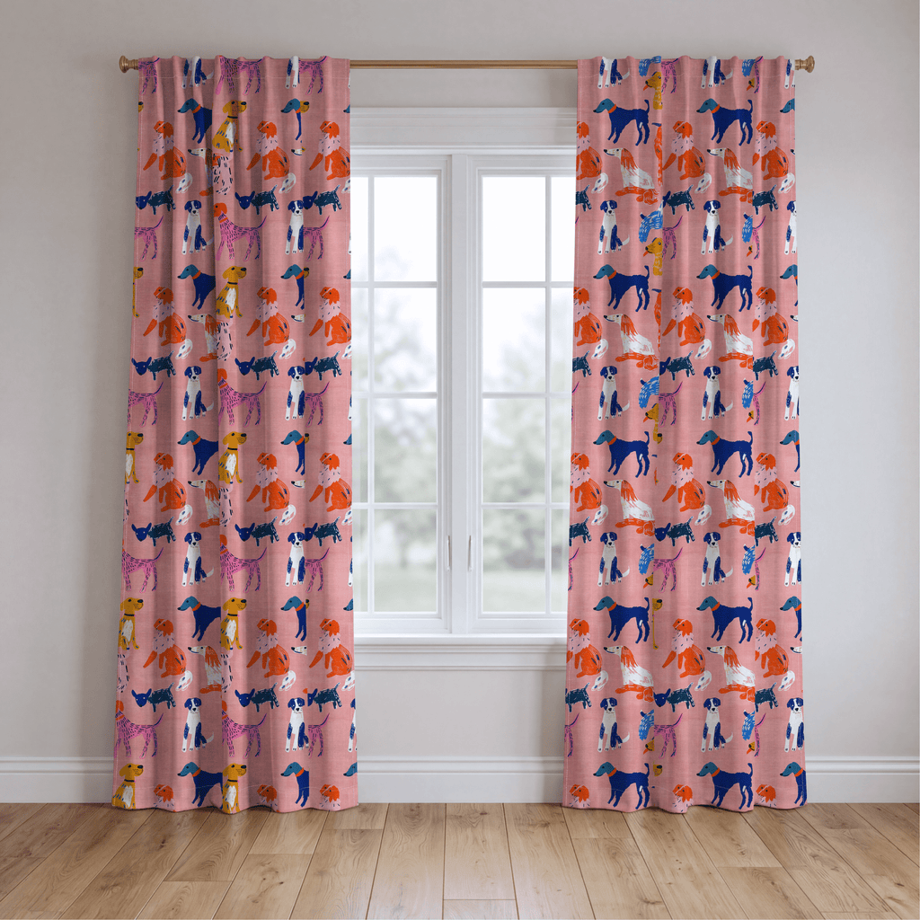 Puppy Parade - Curtain Panel - The Drapery