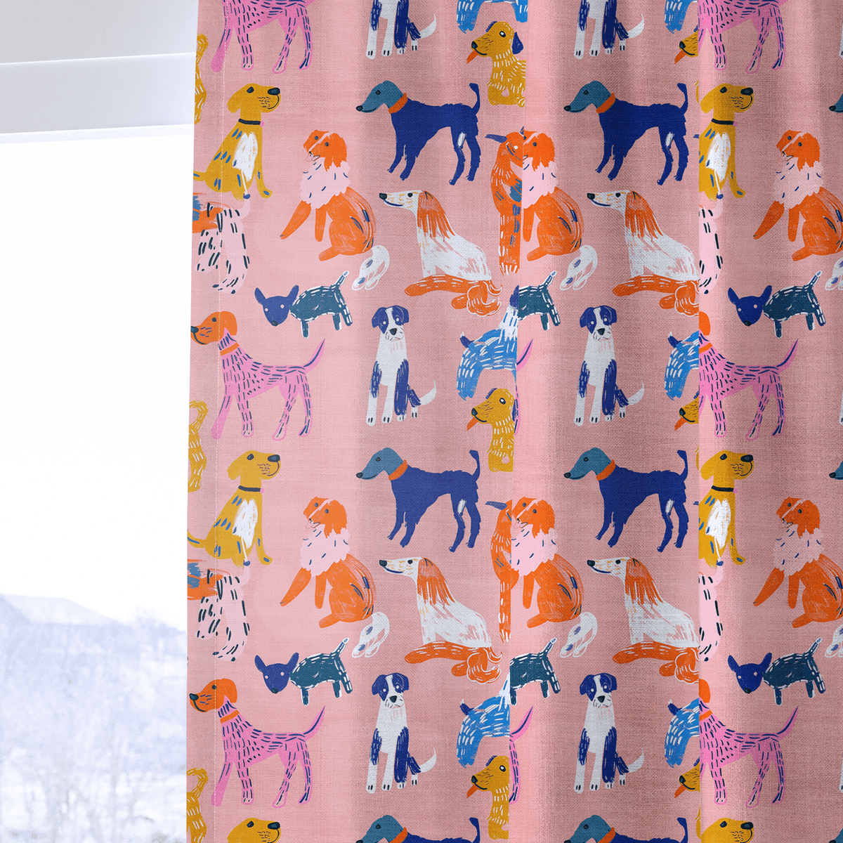 Puppy Parade - Curtain Panel - The Drapery