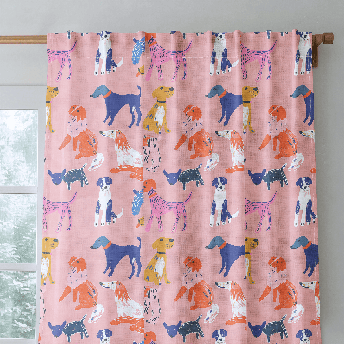 Puppy Parade - Curtain Panel - The Drapery
