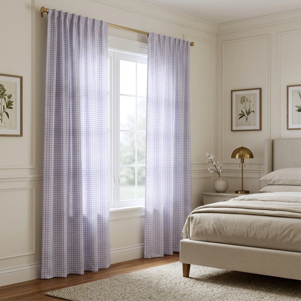 Purple Gingham - Curtain Panel - The Drapery