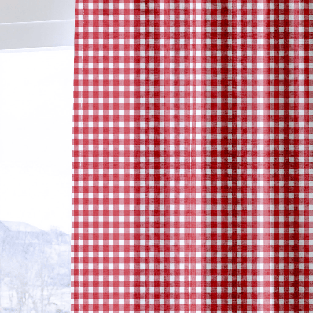 Red Gingham - Curtain Panel - The Drapery