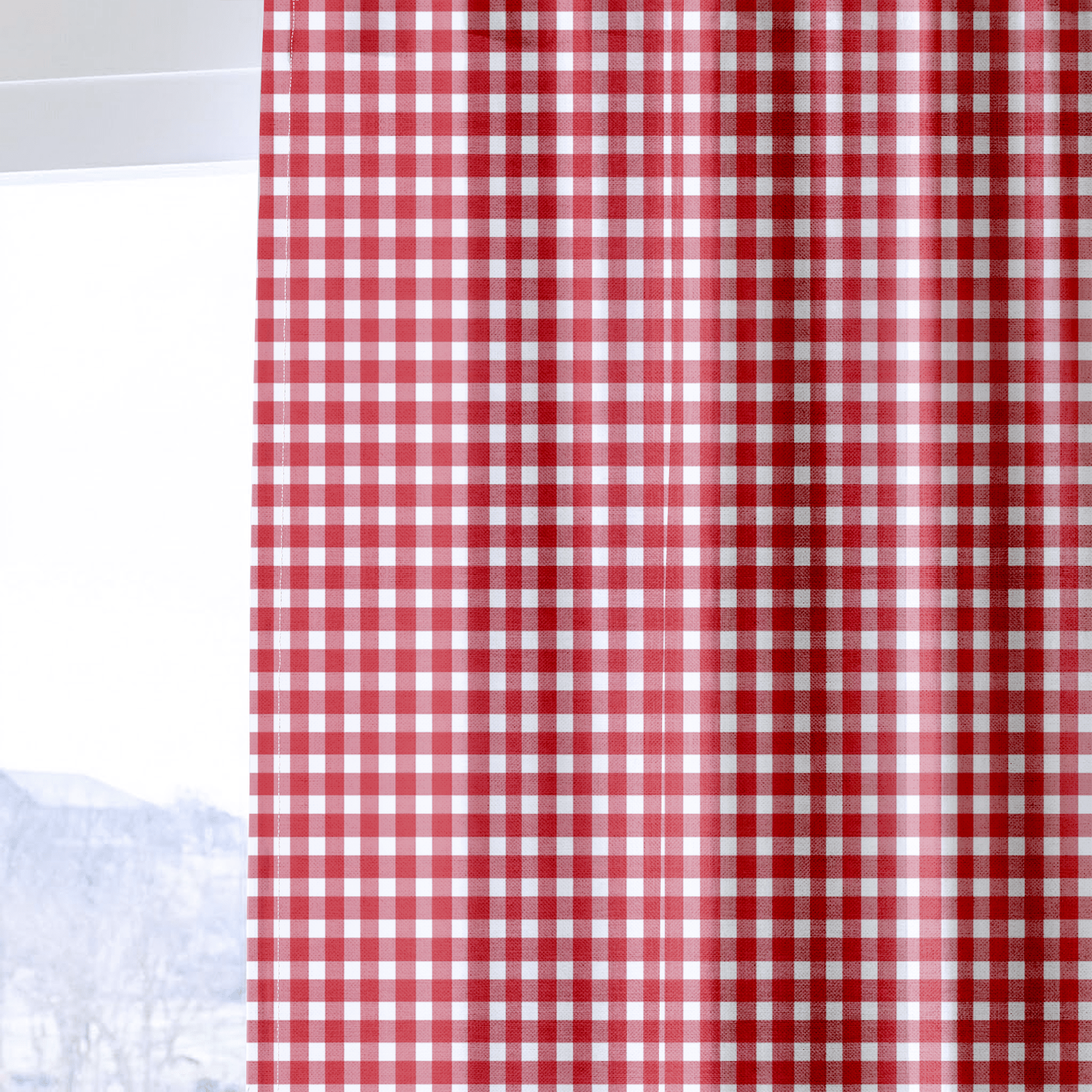 Red Gingham - Curtain Panel - The Drapery