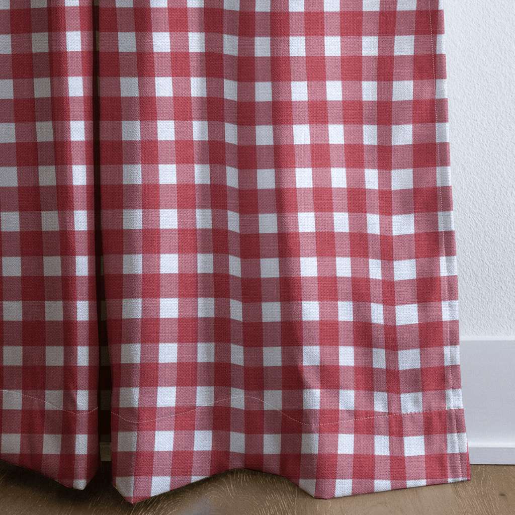Red Gingham - Curtain Panel - The Drapery