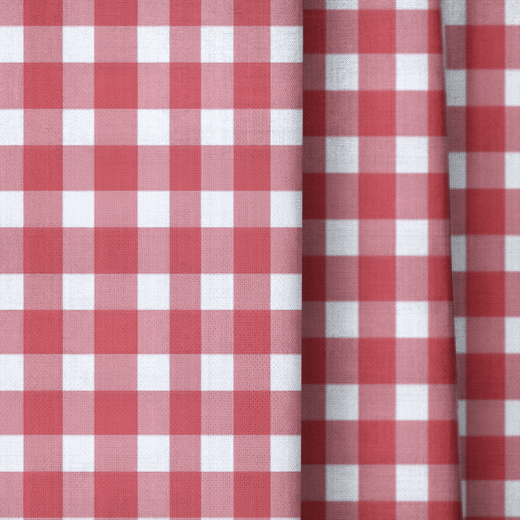 Red Gingham - Curtain Panel - The Drapery