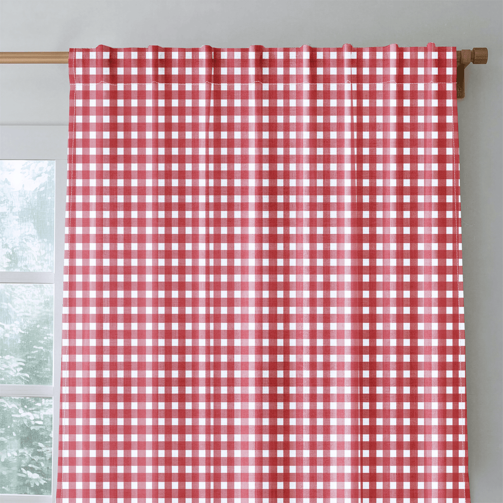 Red Gingham - Curtain Panel - The Drapery
