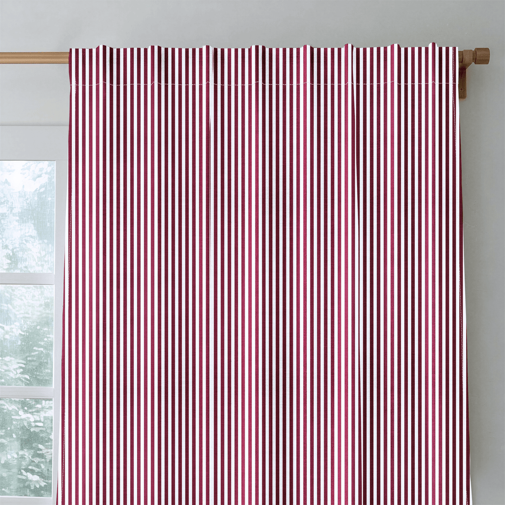 Red Stripe - Curtain Panel - The Drapery